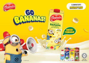 F&N MAGNOLIA edisi terhad bersama Minions – susu pisang, susu coklat, susu segar dalam pembungkusan ceria
