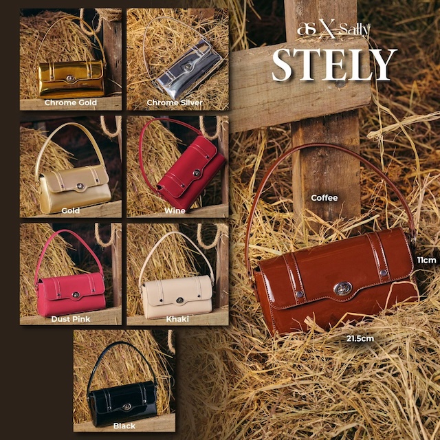Beg tangan AS x Sally koleksi Stely material glossy moden dan elegan