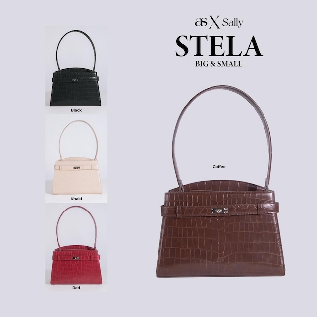 Beg tangan AS x Sally koleksi Stela dua saiz material PU leather corak kulit buaya