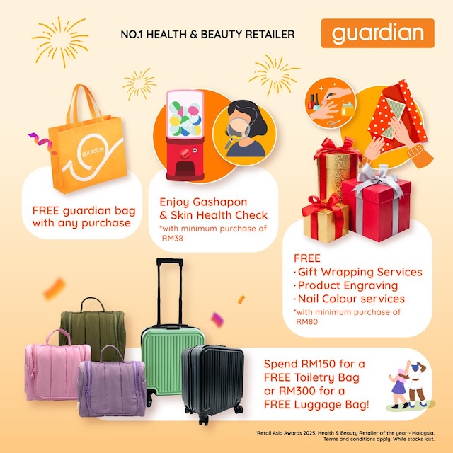 Pengunjung menikmati promosi dan ganjaran sempena MYguardian Rewards Fiesta di The Campus Ampang, termasuk MYpoints tambahan, pembalutan hadiah, aktiviti rujukan dan hadiah eksklusif