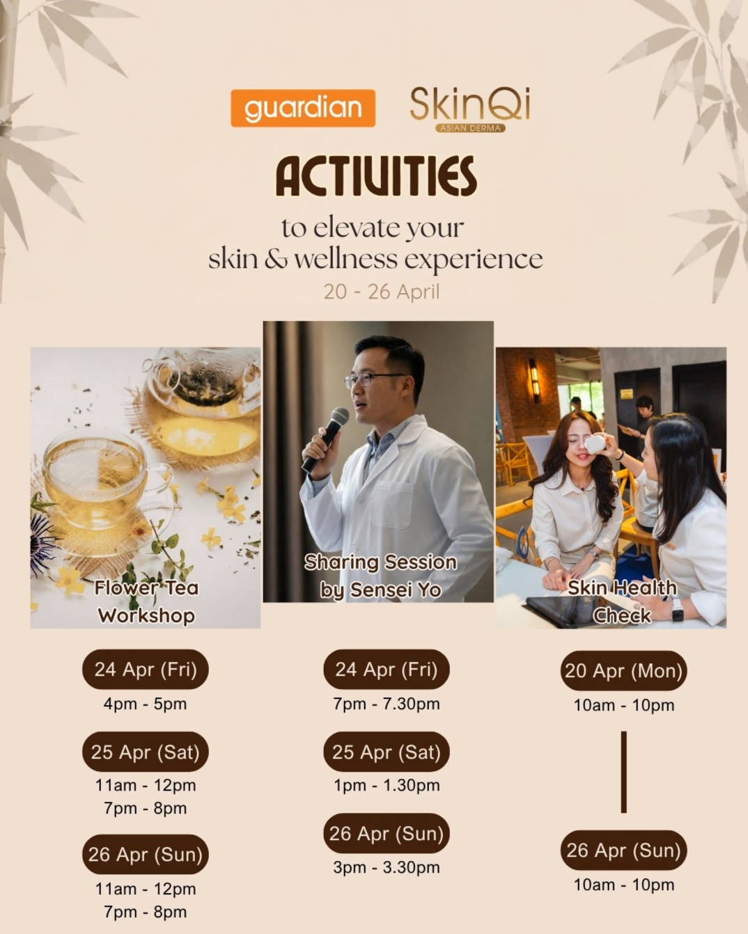 Poster aktiviti Asian Derma Concourse di Sunway Pyramid 2026 yang berlangsung sehingga Ahad dengan pelbagai aktiviti skincare oleh guardian Malaysia