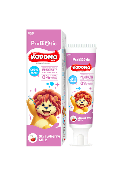 Kodomo Probiotic Toothpaste perisa Strawberry Milk untuk kanak-kanak 0.5 hingga 5 tahun