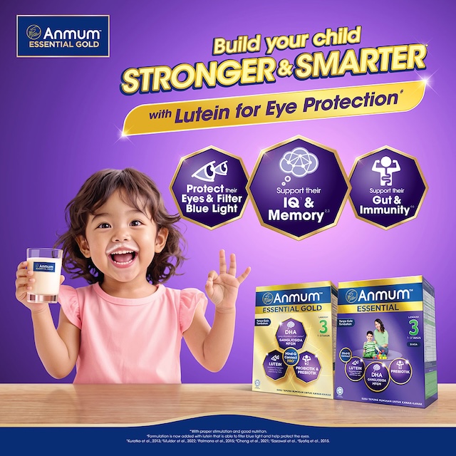 Anmum Essential Gold dan Anmum Essential untuk perkembangan minda dan mata kanak-kanak