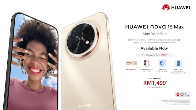 Huawei nova 15 Max telefon pintar dengan bateri 8500mAh dan kamera 50MP