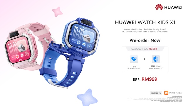 Jam pintar kanak-kanak Huawei WATCH KIDS X1 Series dengan ciri keselamatan lokasi masa nyata