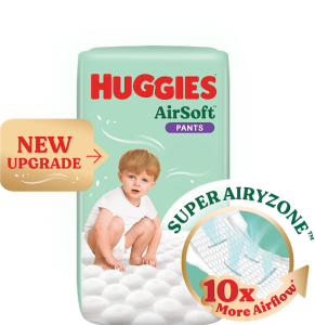 Huggies AirSoft Pants – Lampin Bayi Bernafas Untuk Bayi Aktif