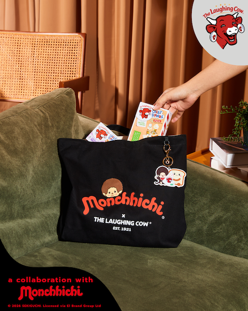 Beg tote The Laughing Cow x Monchhichi edisi terhad untuk koleksi peminat