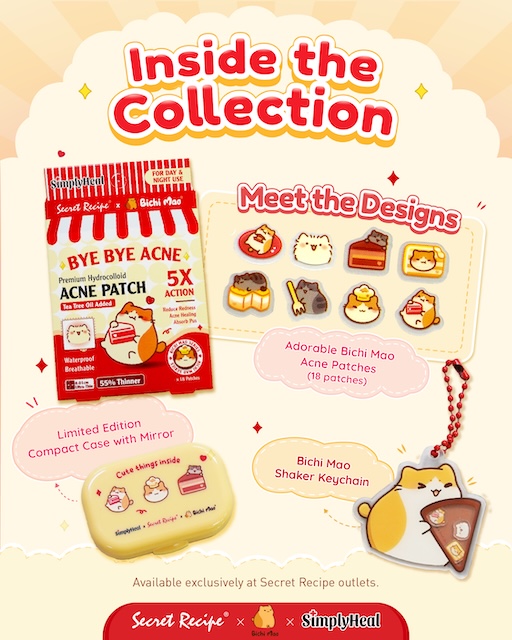 Kolaborasi Secret Recipe SimplyHeal dan Bichi Mao untuk koleksi tampalan jerawat edisi terhad