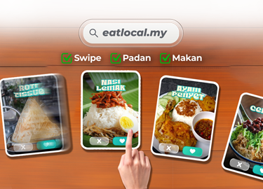 eatlocal.my menawarkan pilihan makanan tempatan melalui fungsi swipe